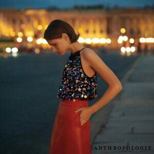 Like new! Anthropologie Moulinette Soeurs Paillette Sequin Top - sz. M